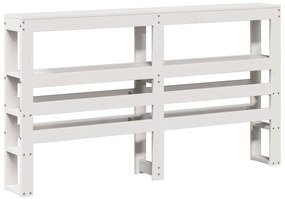 fehér tömör fenyőfa fejtámla polcokkal 120 cm