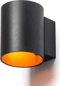 RENDL TUBA W fali lámpa matt fekete/aranysárga 230V LED G9 5W