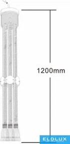 UNIVERSO Kender kötél csillár 6xE27 max. 240V 1200mm fekete