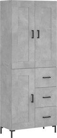 vidaXL betonszürke szerelt fa magasszekrény 69,5 x 34 x 180 cm