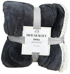 Luxus mikroplüss sherpa pléd NESTIVE sötétszürke Méret: 200 x 230 cm