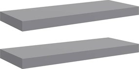 vidaXL 2 db szürke MDF fali polc 60 x 23,5 x 3,8 cm