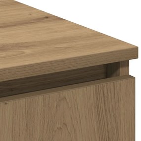 TV Szekrény LED Fénnyel Kézműves Tölgy 180x38x49 cm Rétegelt Lemez