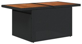 9 részes kerti kanapé szett párnákkal fekete poly rattan akáccal