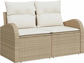 vidaXL Kerti kanapé párnával Bézs 124 x 62 x 69 cm polirattan