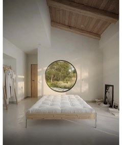 Barna borovi fenyő franciaágy ágyráccsal 140x200 cm Core – Karup Design