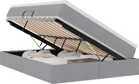 vidaXL Ágy tárolóval és matraccal matracmal Világosszürke 140 x 190 cm