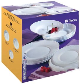 Classicus fehér étkészlet elegáns tányérkészlet 18 részes