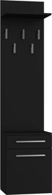 Na Buty Duo előszoba szekrény fogassal, matt fekete színben