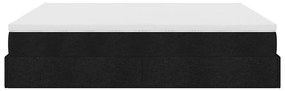 oszmán ágykeret matracokkal Fekete 200x200cm szövet