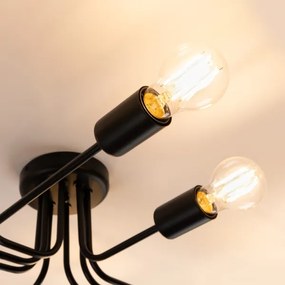 Sollux SL.1448 - Felületre szerelhető csillár VECTOR 8xE27/15W/230V fekete