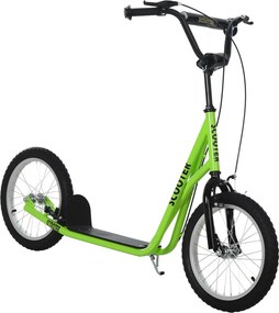 HOMCOM Gyerek Roller fékkel, állítható magasságú, könnyű acél, világoskék