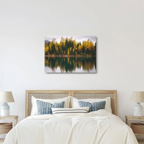 Erdei tó képe (üvegen) (70x50 cm)