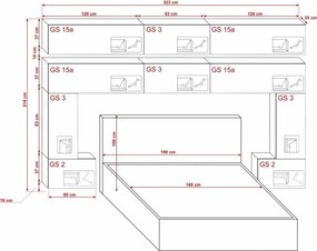 Prince Panama 5 hálószoba bútor magasfényű fehér (323cm)