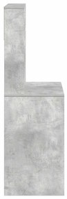 vidaXL betonszürke szerelt fa íróasztal polcokkal 100x45x140 cm