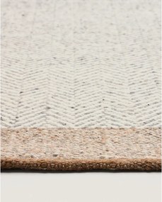 Bézs kétoldalas-kézi szövésű gyapjú futószőnyeg 80x200 cm Nifelia – Kave Home