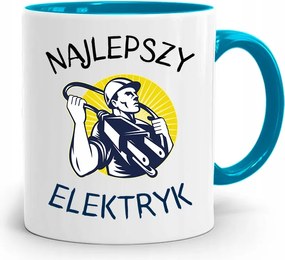 Kék Bögre Ajándék A Legjobb Villanyszerelőnek fényképes nyomtatással