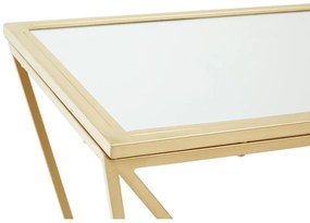 Aranyszínű konzolasztal üveg asztallappal 40x120 cm Farran – Premier Housewares