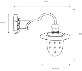 Lucide 11871/01/97 - Kültéri fali lámpa ARUBA 1xE27/24W/230V