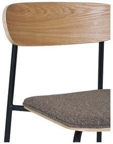 Fekete-barna rakásolható étkezőszék kőrisfa dekorral Estepona – House Nordic