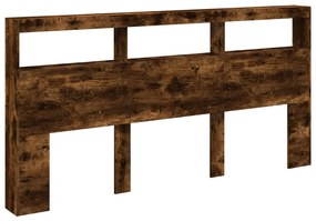 füstös tölgy színű áthidalószekrény LED-ekkel 200 x 17 x 102 cm