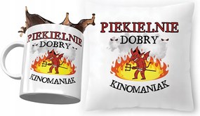 Mozimániás párna ajándék bögre szett fényképes nyomtatással