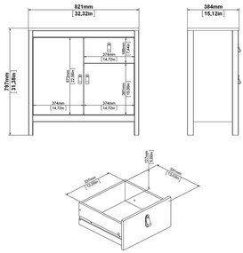 Fekete alacsony komód 82x80 cm Madrid – Tvilum