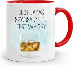 Piros Bögre Ajándék Fiúnak Itt Van Whisky nyomott mintával
