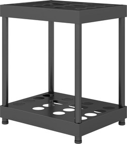 Outsunny Kerti Eszköz Szervező, 16 Rekeszes, 2-Szintes Kerti Eszköztartó Állítható Talpakkal Kerti Fésűk, Lapátok, Gereblyék Részére, Szerszámosládáho