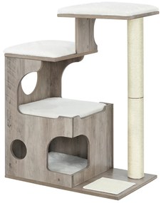 Macska kaparófa, cicabarlanggal, szürke és fehér 66x42x88cm