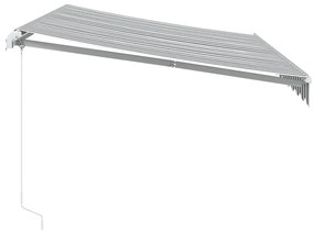 antracitszürke-fehér kézzel kihúzható napellenző 350 x 250 cm