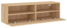sonoma tölgyszín szerelt fa fali TV-szekrény 100 x 30 x 30 cm