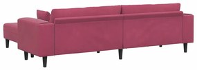 Bársony Kanapé párnával 3 pcs Bordó 208 cm Bársony