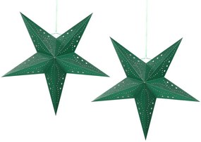Zöld Csillogó LED-es Papírcsillag Kétdarabos Szettben 60 cm MOTTI Beliani