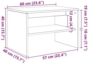 fekete tölgy színű szerelt fa TV-szekrény 60x40x40 cm