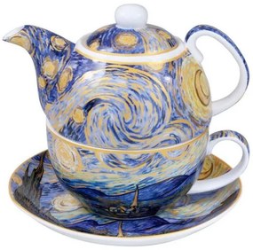 Van Gogh Csillagos éj porcelán egyszemélyes teáskészlet