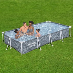 Bestway Turqouise Bay szögletes fémvázas medence szett 366 x 201 x 66 cm