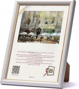 Képkeret akril üveggel 9x13 cm rusztikus fehér/arany