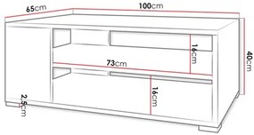 Dohányzóasztal Teratino (fehér)  . 1103765