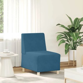 kék bársony kanapéfotel 55 cm