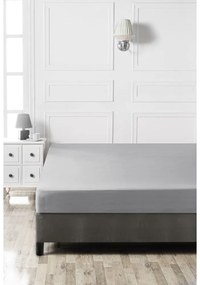 Szürke gumis pamut lepedő 160x200 cm - Mijolnir