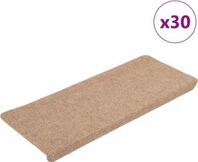 vidaXL 30 db bézs öntapadó lépcsőszőnyeg 65 x 24,5 x 3,5 cm