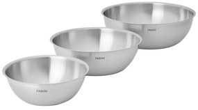Ezüstszínű rozsdamentes acél tál szett 3 db-os ø 25,5 cm Lucca 3.0 – FABINI
