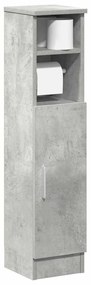 betonszürke fürdőszobaszekrény tekercstartóval 20,5x22x90 cm