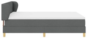 Boxspring Ágy Matraceval - Sötétszürke, 140x200 cm, Szövet