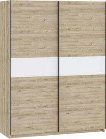 BERNO ruhásszekrény, 150 cm | Jackson hickory tölgy + Fehér