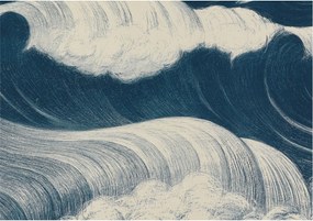 Flizelin tapéta Divatos 3D fali ragasztó Tengeri hullámok 208x146 Ragasztó