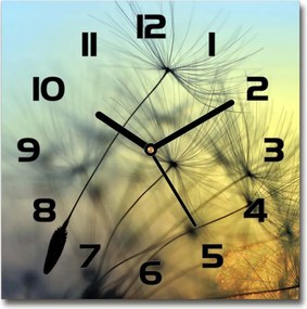 Négyzet alakú üveg falióra Pitypang mag 30x30