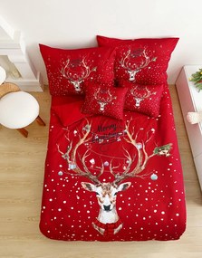 3 részes ágynemű Polycotton Karácsonyi Piros Christmas 200x140cm+90x70cm TiaHome