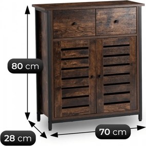 Cipőszekrény 70 cm méretben, rusztikus tölgy színben AMAYA